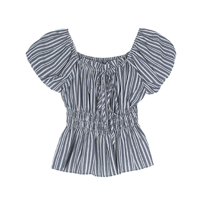 Damernes Off-Shoulder Bluse med ruchedetaljer og elastisk kant Stilla