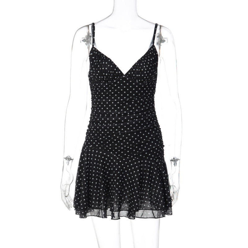 Damen Sommerliches Minikleid mit tiefem V-Ausschnitt und tierischem Muster Skovae