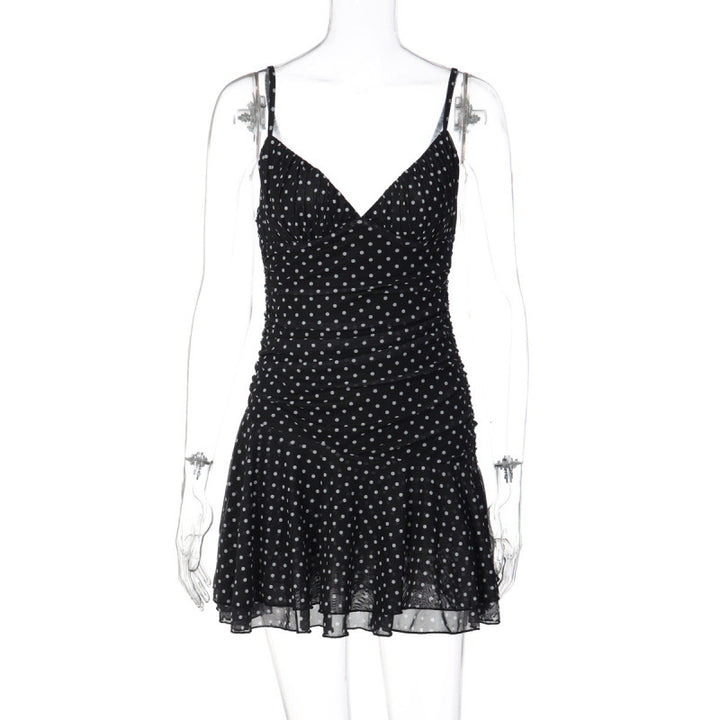 Damen Sommerliches Minikleid mit tiefem V-Ausschnitt und tierischem Muster Skovae