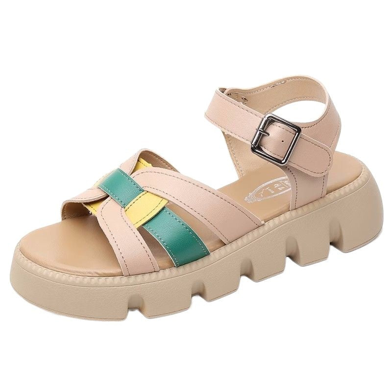 Dame Plateau-sandaler med trendy rem-design og skridsikker sål Stilla
