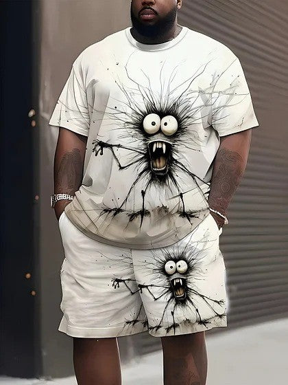 Herrer casual fritids sæt med stort smiley solbrille print Skovae