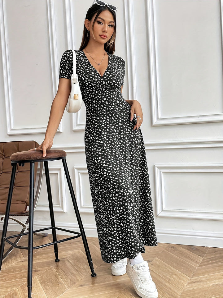 Dame Maxikjole med blomstret print Stilla