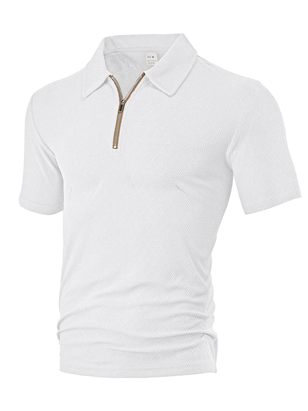 Herren nan smalt skåret Halvzip-Polo med fin fishtail-Jacquardstruktur Skovae