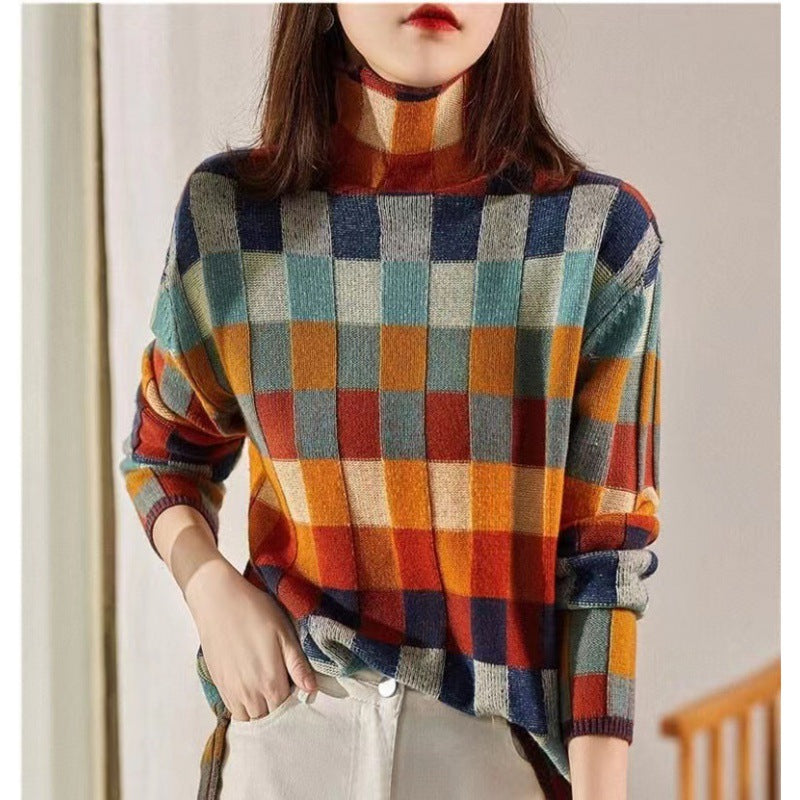 Kvinders oversized sweater i ternet mønster Stilla
