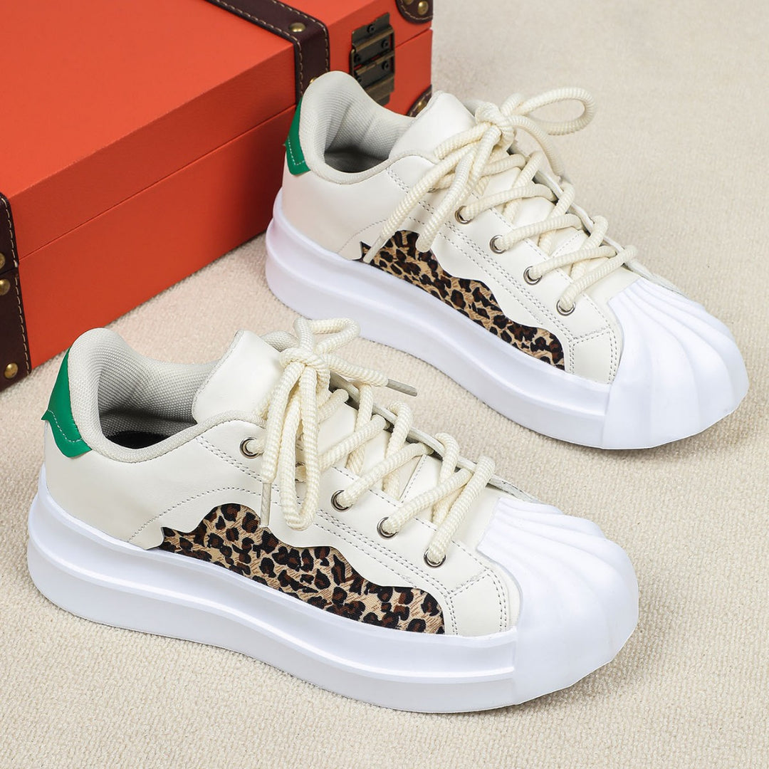 Dame mode Sneakers med leopardmønster og komfortabel sål Stilla