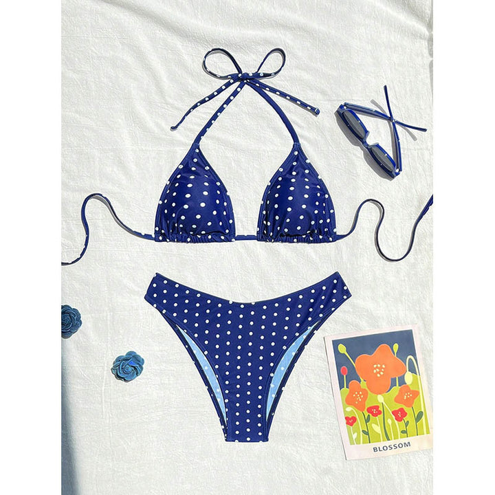 Dame Triangel-Bikini med dyremønster og høj benudskæring Skovae