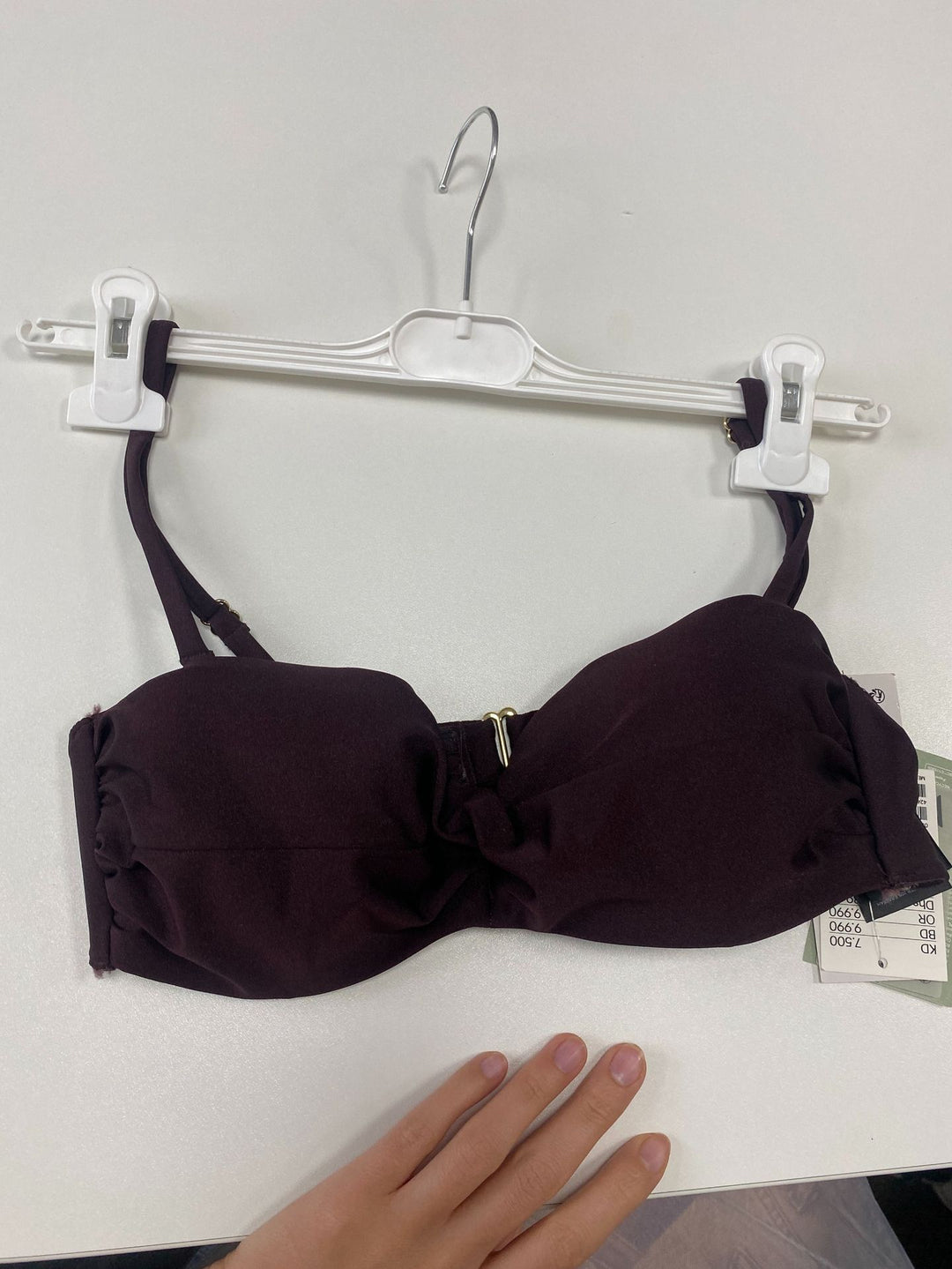 Dame bandeau-bikini top med flæsedetaljer Skovae