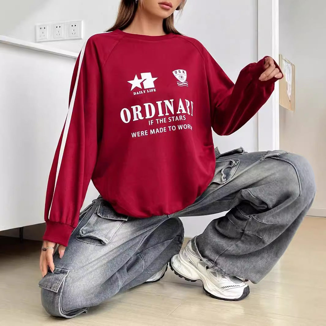 Kvinders afslappede sweatshirt med kreative grafik og voluminøse ærmer Stilla