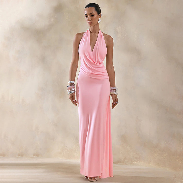 Damen Elegantes Wickelkleid mit tiefem V-Ausschnitt und figurschmeichelndem Schnitt Skovae
