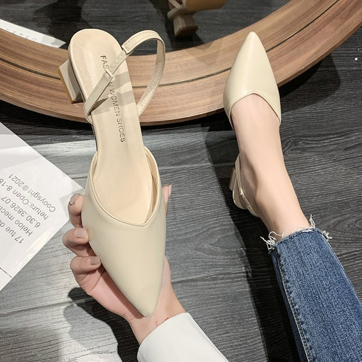 Dame Elegante Slingback Pumps med smart snit og komfortabel blokhæl Stilla