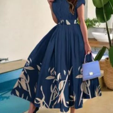 Dame Maxikjole med blomsterdesign Stilla