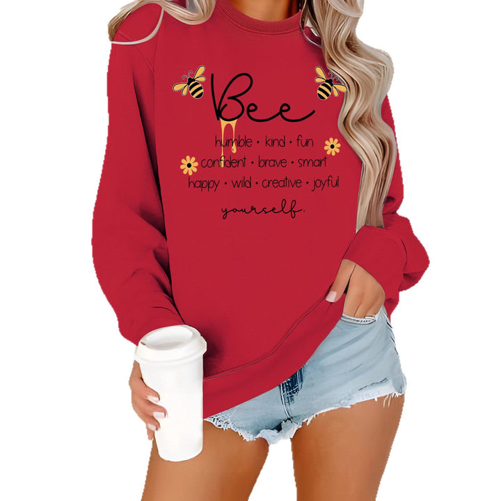Dame sweatshirt med inspirerende bi-motiv og positive affirmationer Stilla