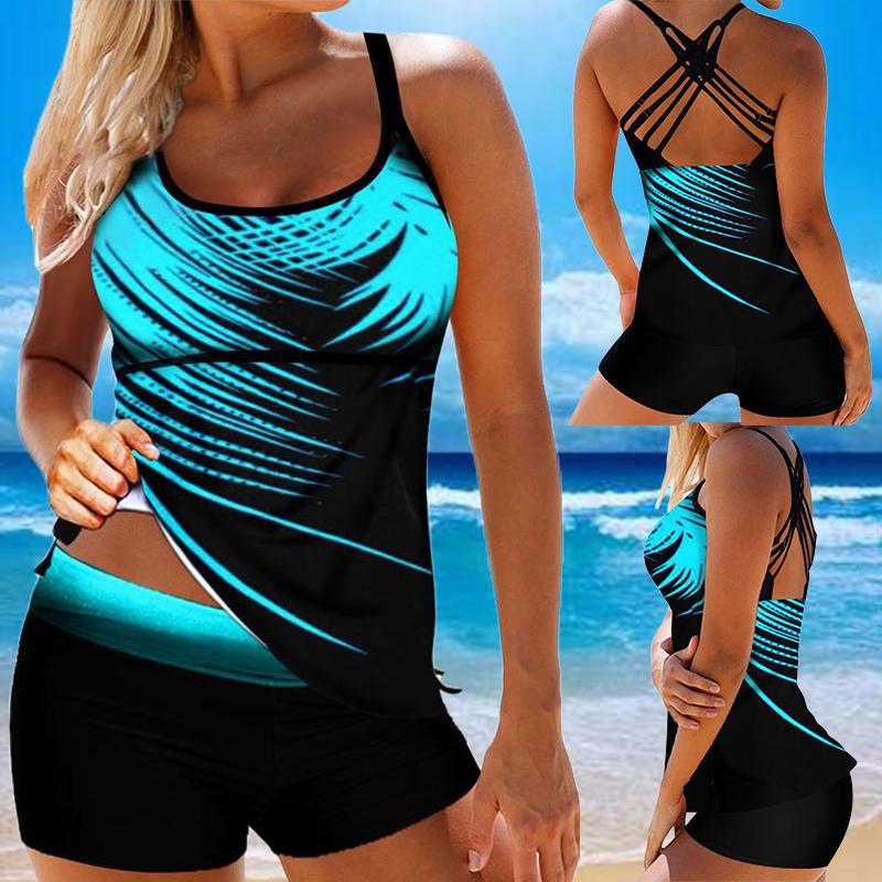 Damer Sporty Badetop med Shorts Skovae