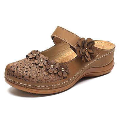 Dame blomst dekorerede clogs med ergonomisk fodseng Stilla