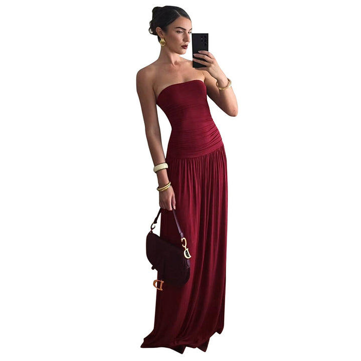 Femme Elegante Raffineret Maxi Kjole Stilla