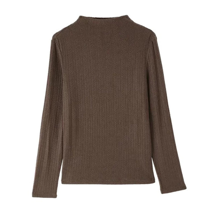 Dame sweater med høj hals og struktureret rib-effekt Stilla