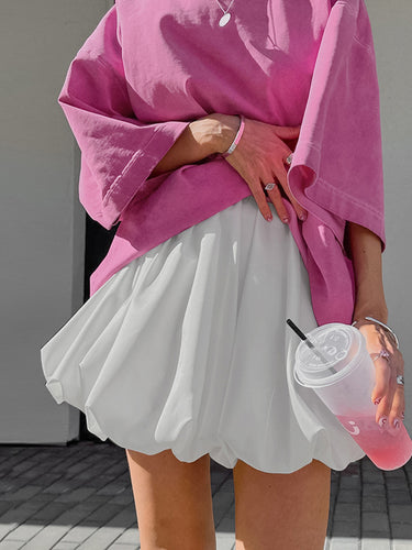 Dame Voluminøs Chiffon nederdel med elastisk talje og stilfulde folder Stilla