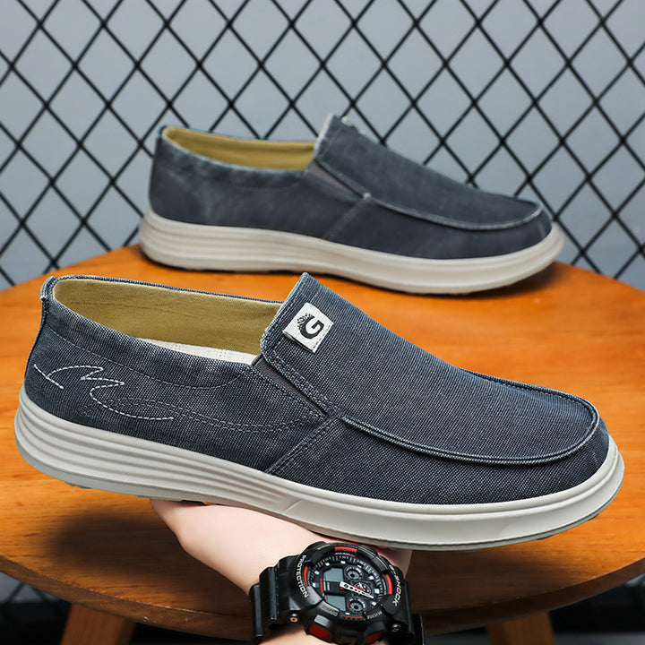 Herrer Komfortable Slip-On Sneakers med fleksibel Gummibund Stilla