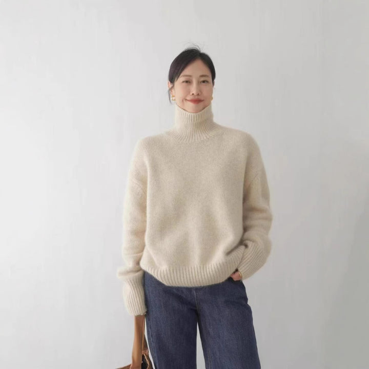 Dame designer turtleneck sweater lavet af høj kvalitet uld Stilla