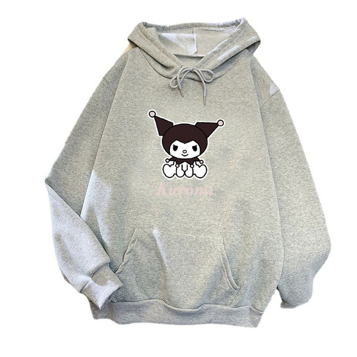 Kvinders hoodie med sødt ko-motiv og høj kvalitet fleece-foring Skovae