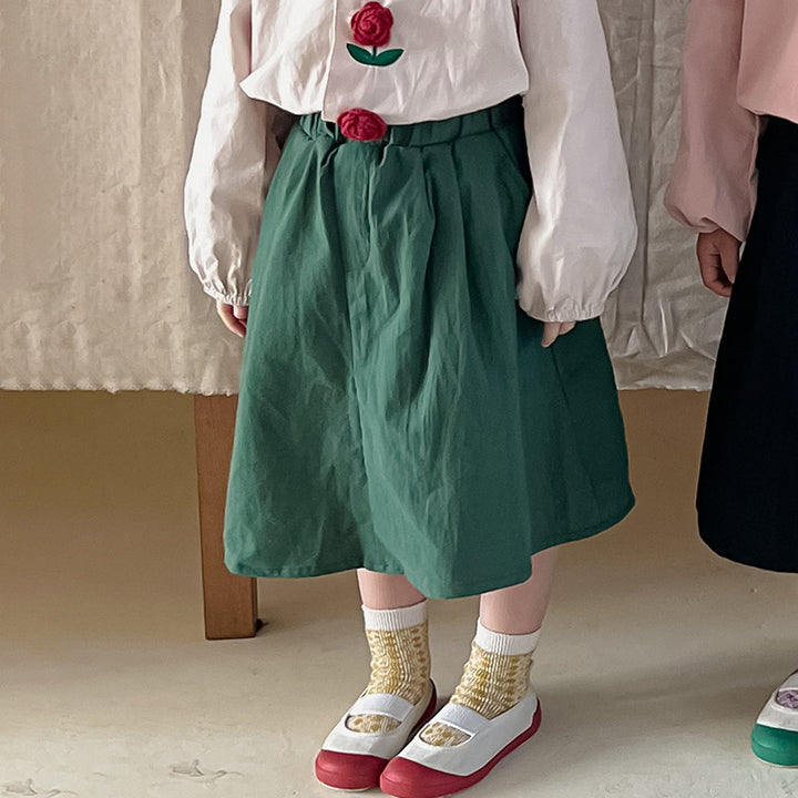 Pige A-linje Twill Nederdel med floral talje-detalje Stilla