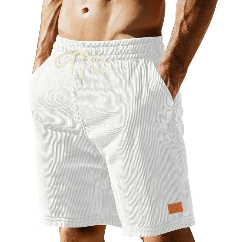 Herrer nan casual Bermuda shorts lavet af fint struktureret bomuldsblanding med elastisk talje og snor.