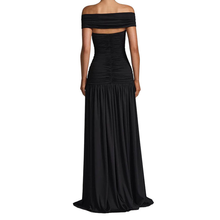 Damer Elegant Off-Shoulder Maxikjole med praktisk Cut-Out Skovae