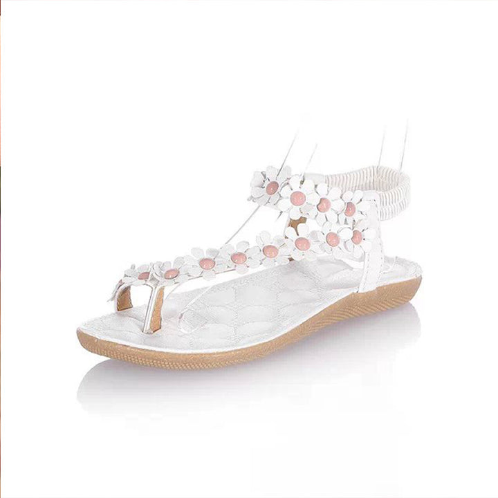 Dame blomster-sandaler med komfortabelt fodseng og elegant applikation Stilla