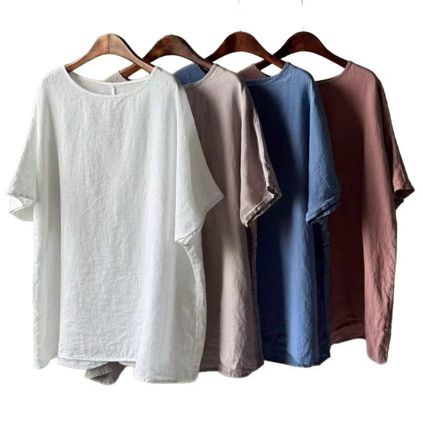 Dame Relaxed Fit Linned Tunika Top Stilla
