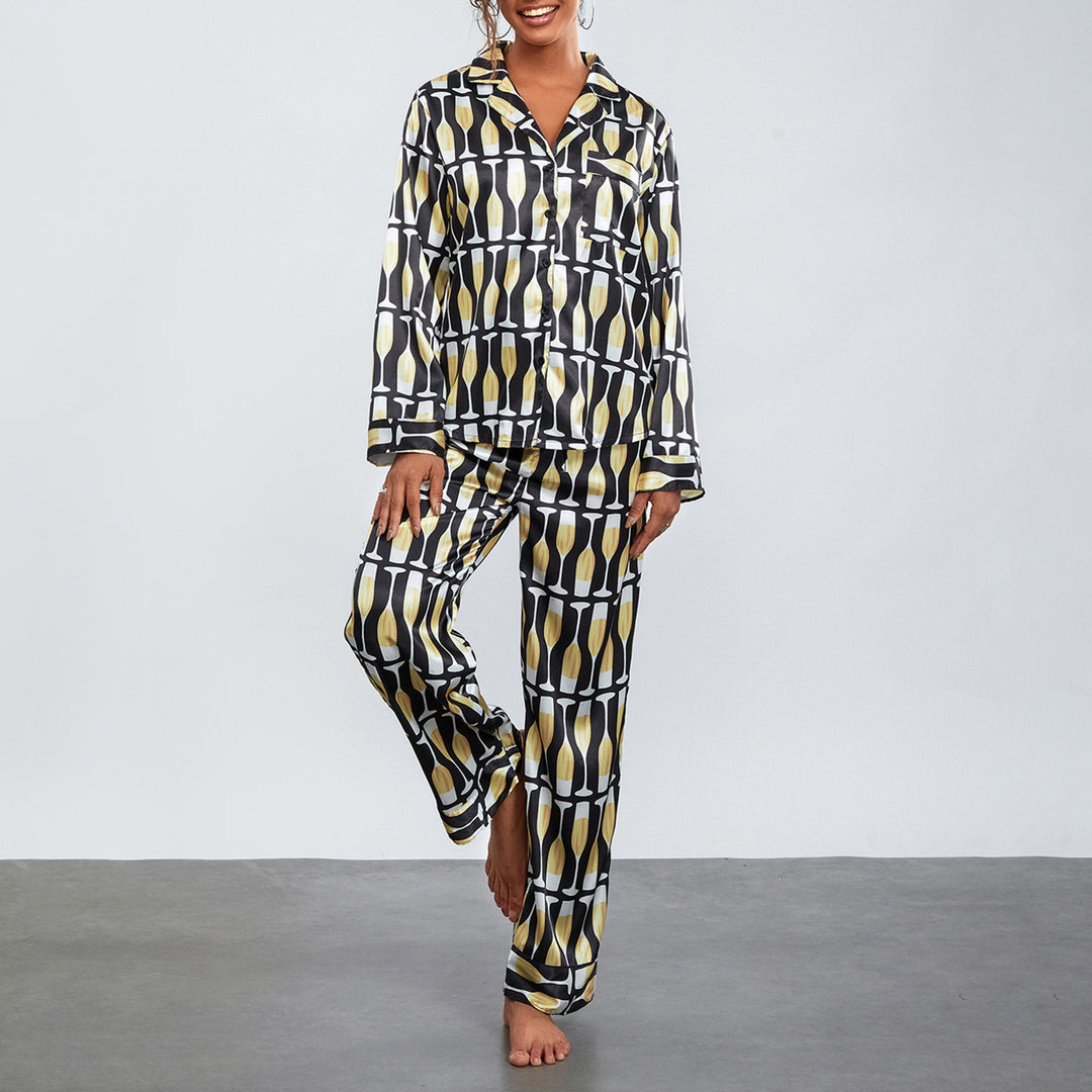 Dame Stribet Pyjamas Sæt Skovae