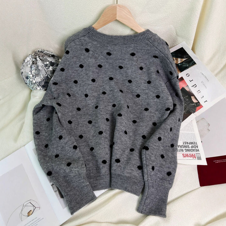 Dame moderne sweater med livligt prikkedesign Stilla