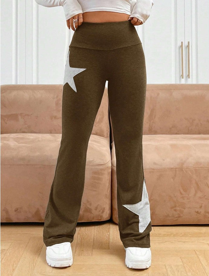 Dame lette Bootcut-Leggings med stjernemotiv Skovae