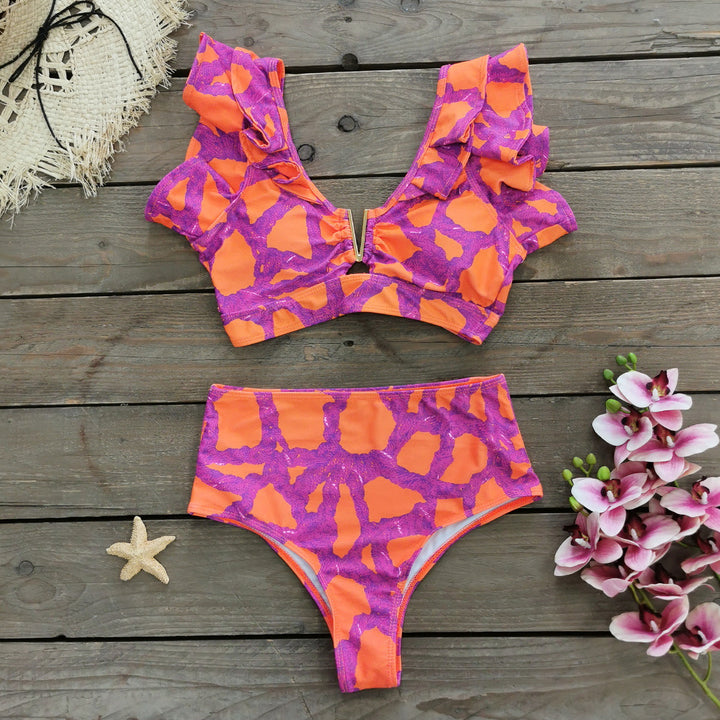 Dame Bikini-sæt med legende ruffled design og høj talje Stilla