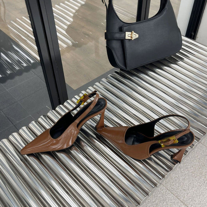Dame Slingback Pumper med eksotisk leopardmønster og raffineret snit Stilla