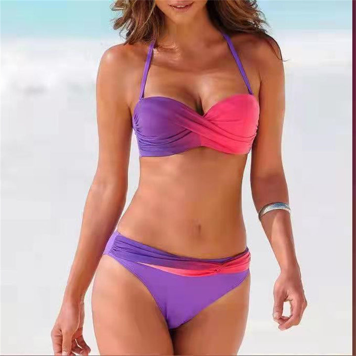 Dame to-delt bikini-sæt med elegant indpakningsdesign og støttende top Stilla