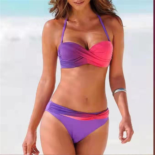 Dame to-delt bikini-sæt med elegant indpakningsdesign og støttende top Stilla