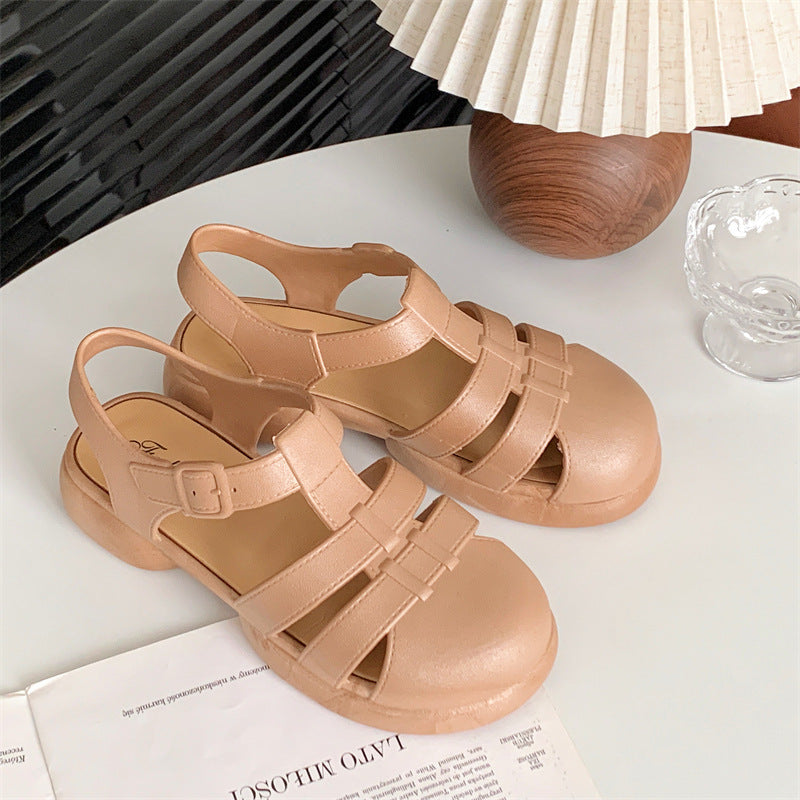 Dame Komfortable Sandaler i Retro-stil med justerbar rem Stilla