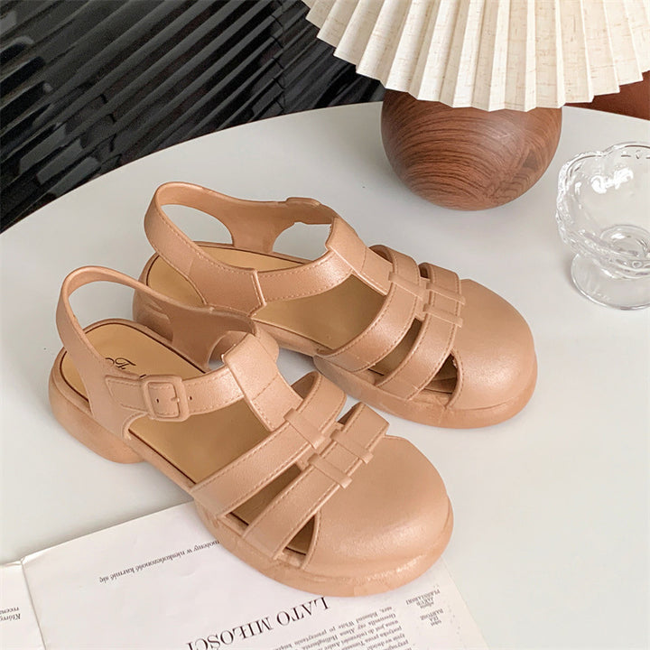 Dame Komfortable Sandaler i Retro-stil med justerbar rem Stilla
