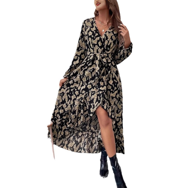 Dame Maxikjole med elegant omslagssnit og højt slids Stilla