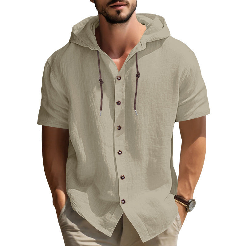 Herrer afslappet hættetrøje med elegant button-down design Stilla