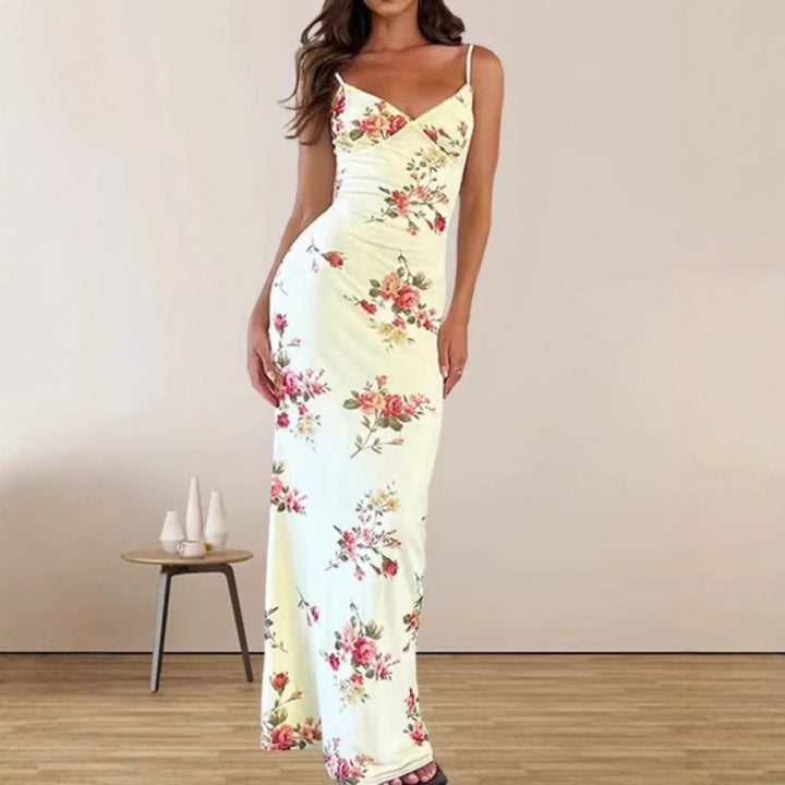 Kvinder Elegant Blomster Slip Maxi Kjole Stilla