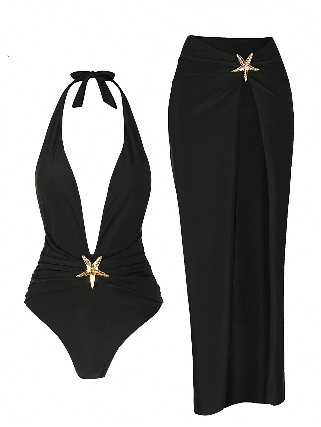 Dame elegant en-delt badetøj med smart skørt Skovae