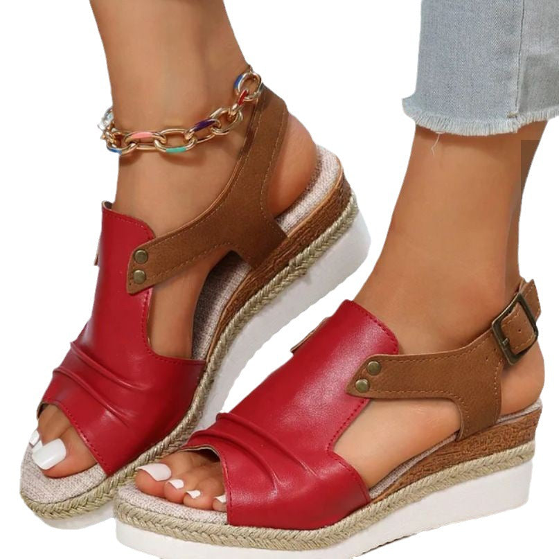 Dame wedge-sandaler med moderne åbne remme og komfortabel platformsål Stilla