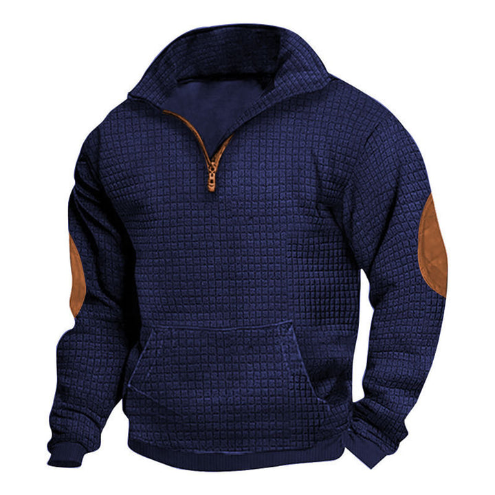 Herrer mode fleece-trøje med høj krave og dobbelt lynlås Stilla
