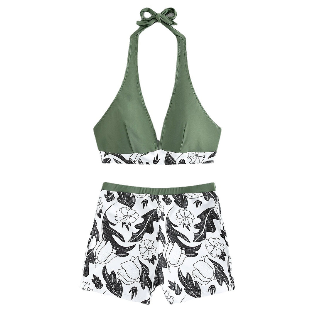 Dame bikinisæt med høj talje og blomstret design Stilla