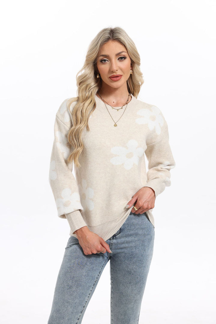 Dame sweater med blomsterdesign og afslappet pasform Stilla