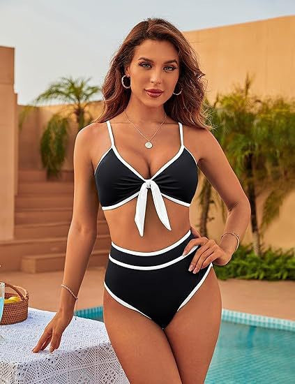 Dame højtaljede cut-out bikini sæt Stilla 1750840290