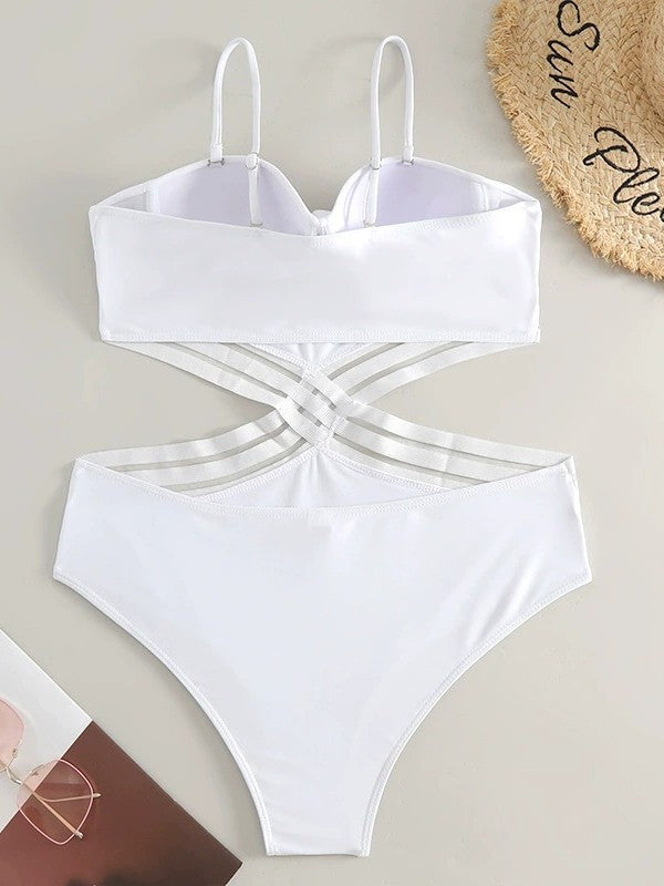 Dame Elegant Kryds Monokini Badedragt Stilla
