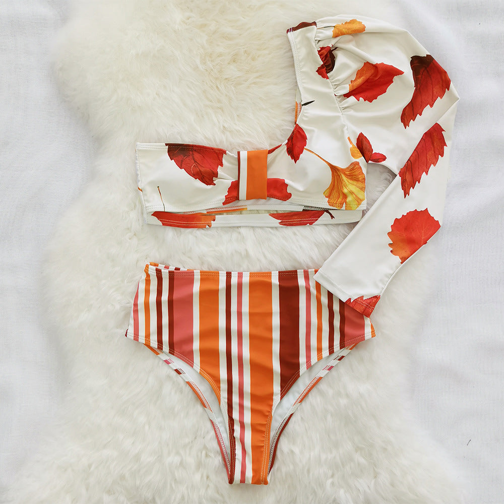 Dame Bikini-top med asymmetrisk snit og blomsterdesign Stilla