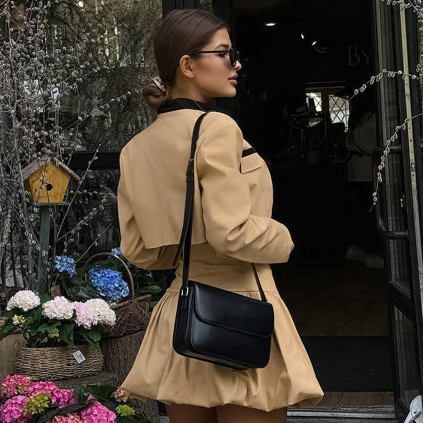 Dame Stylish Cropped Blazer Sæt Stilla